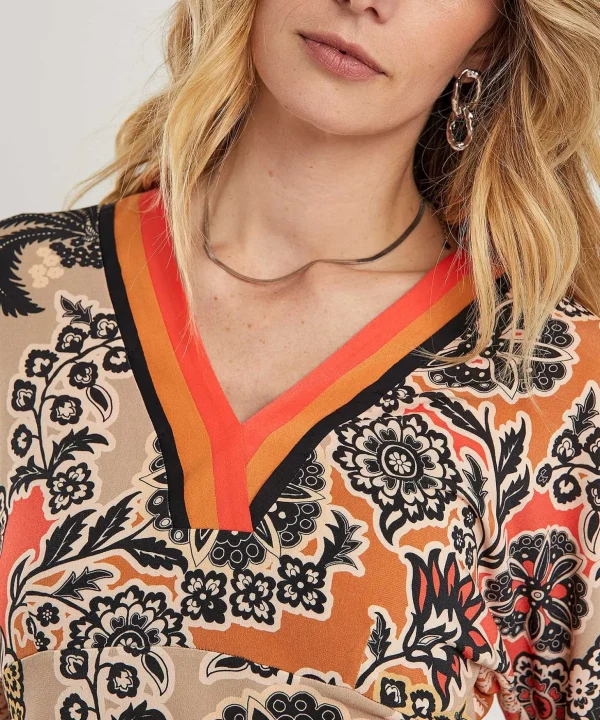Marc Cain Slinky Kimono Top Flower Print*Marc Cain Collections Shop
