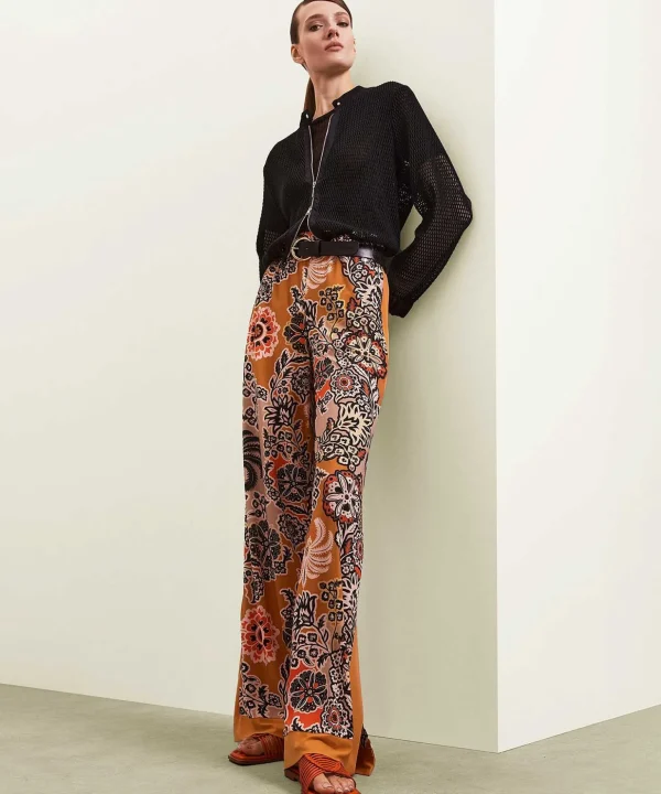 Marc Cain Slinky Palazzo Trousers Flower Print Wedi*Marc Cain Collections Discount