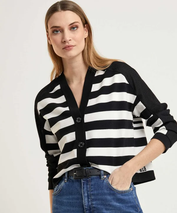 Oversized Cardigan Stripes*Marc Cain Sports Discount