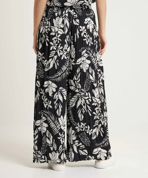 Pleated Palazzo Trousers Floral Print Woolen*Marc Cain Sports Cheap