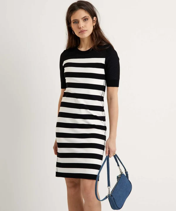 Striped Dress With Mesh*Marc Cain Sports Outlet