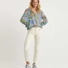Marc Cain Voile Blouse Multicolor Leaf Print*Marc Cain Collections Fashion
