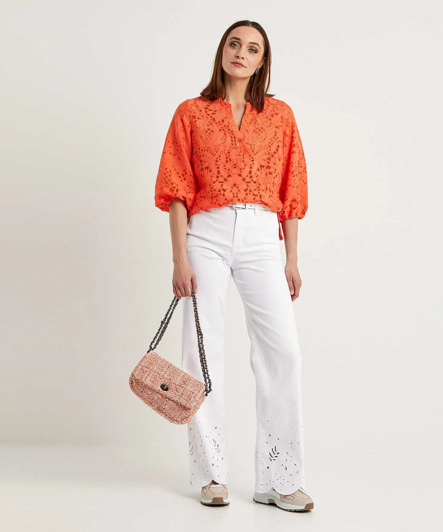 marc_cain_wide_leg_pants__1.webp Marc Cain Wide Leg Pants With Broderie Warri*Marc Cain Collections Best