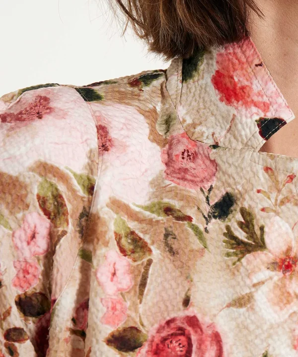 Blazer Seersucker Rose Print*ML Collections Store
