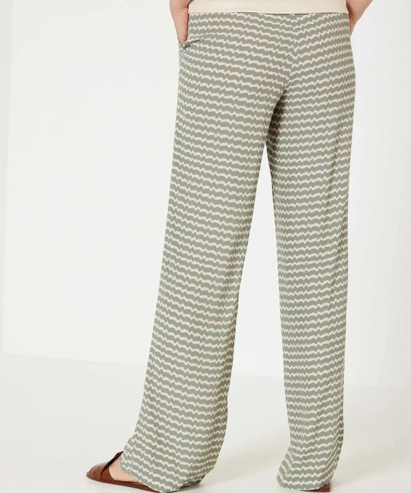 Palazzo Pants Zigzag Print Percy*Moscow Clearance
