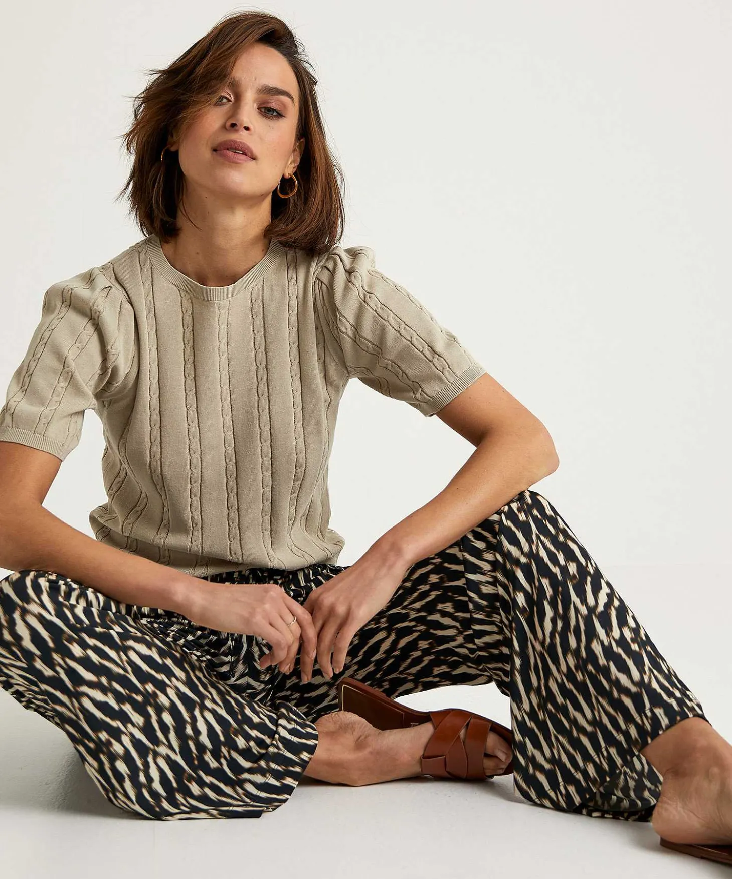 no_mans_land_slinky_palaz_1-3.webp Slinky Palazzo Pants Blurry Print*No Man's Land Hot