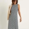 Slinky Sleeveless Dress Retro Print*No Man's Land Clearance