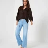 Jersey Top Fine Knitted Buttons*OUI Store