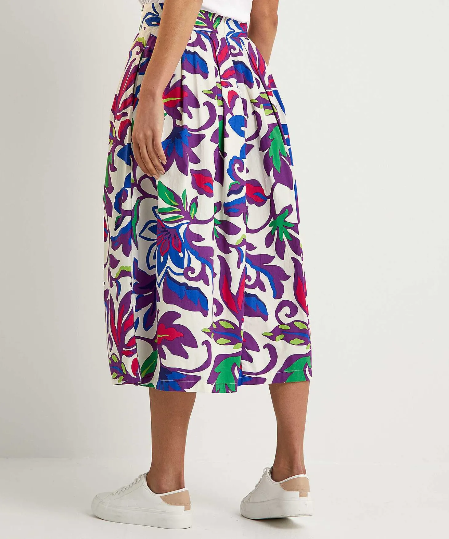 oui_poplin_pleated_skirt__0.webp Poplin Pleated Skirt Big Flower*OUI Cheap