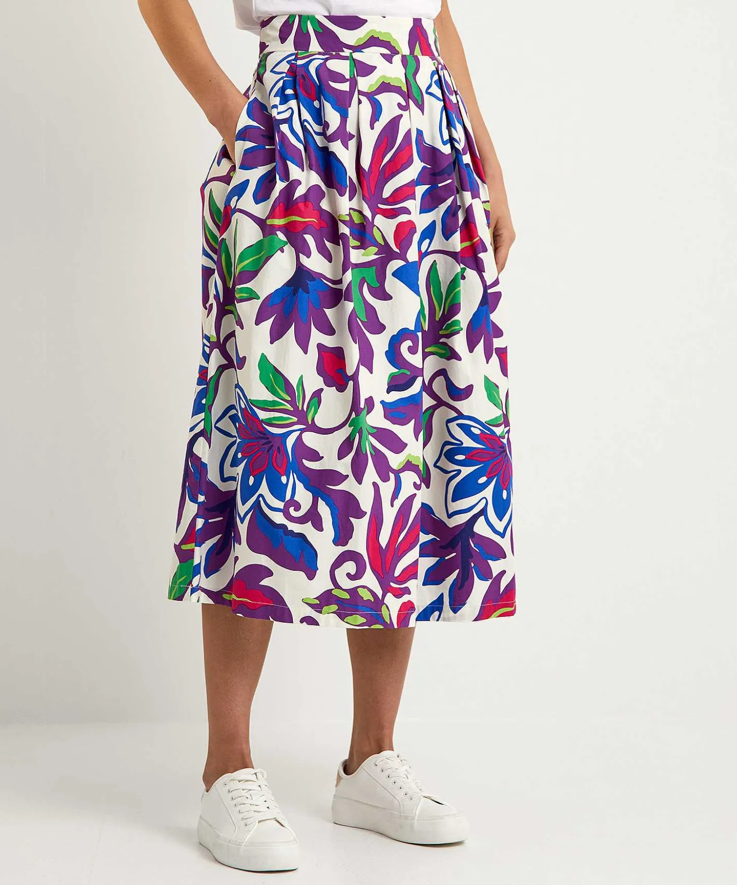 oui_poplin_pleated_skirt__1.webp Poplin Pleated Skirt Big Flower*OUI Cheap