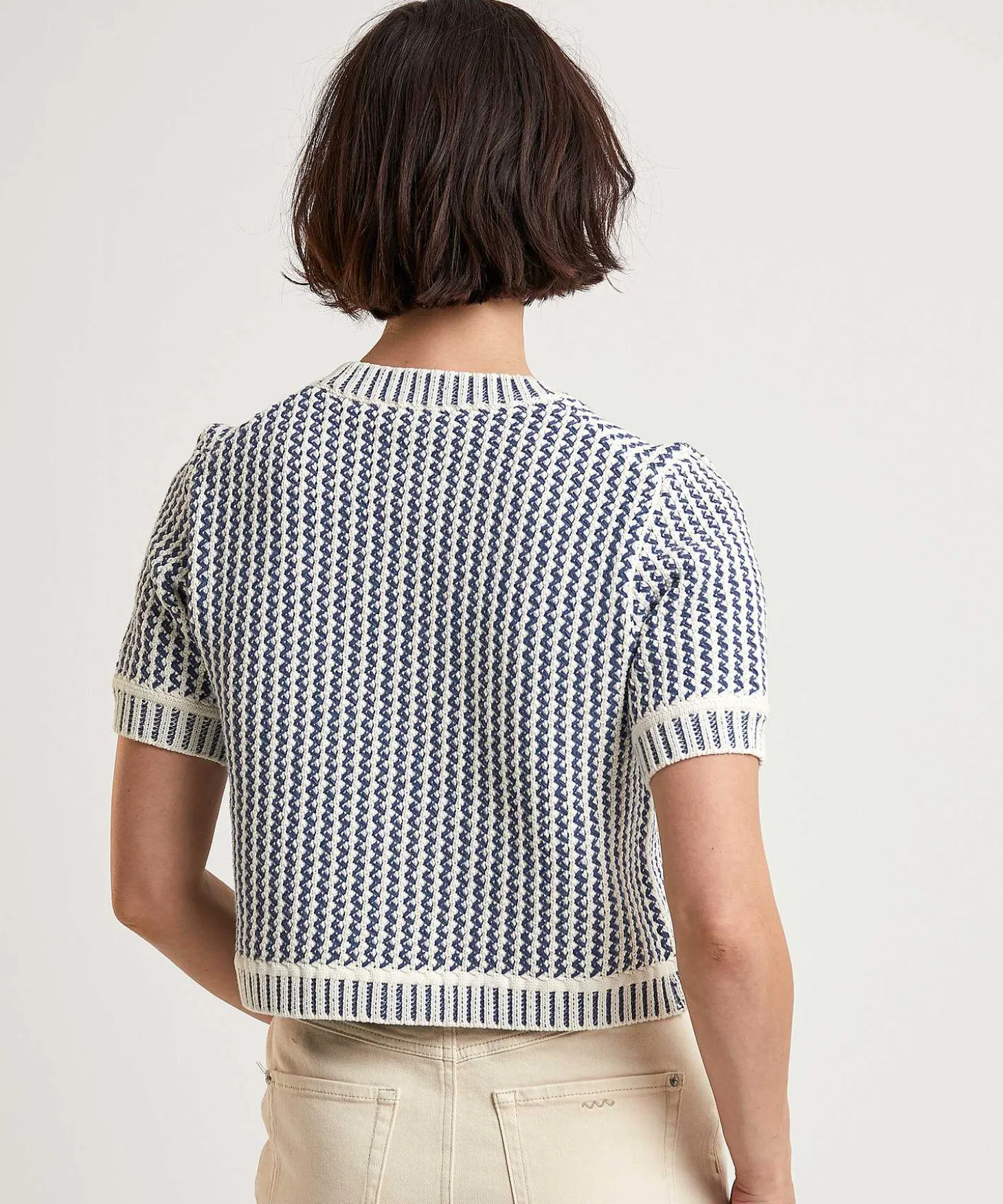 oui_short_cardigan_twoton_0.webp Short Cardigan Two-Tone*OUI Cheap