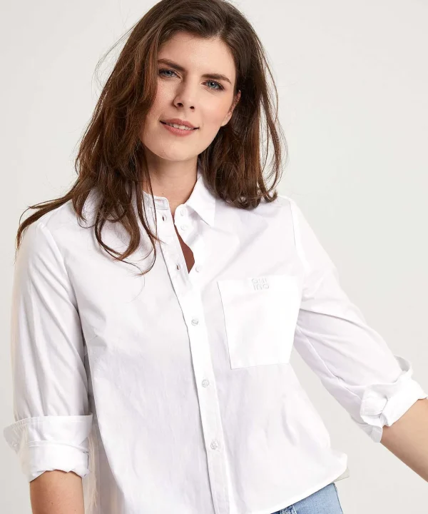 Short Poplin Blouse*OUI Outlet