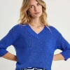Ribbon Yarn Sweater V-Neck** Sale