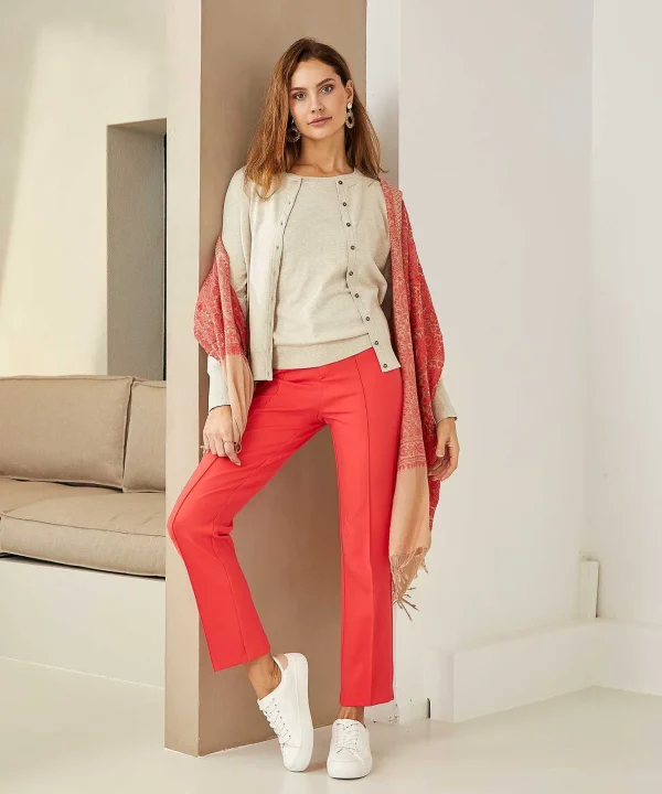 Scuba Pants With Partial Seam Alisa Slim*Rosner Fashion