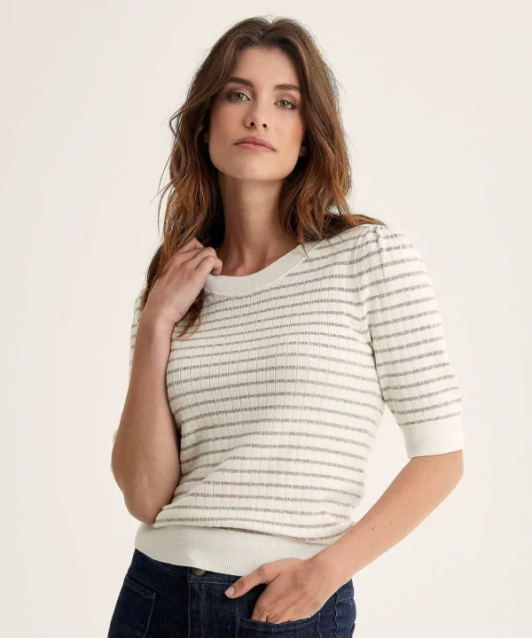 Sweater Short Sleeve Lurex Stripe** Online