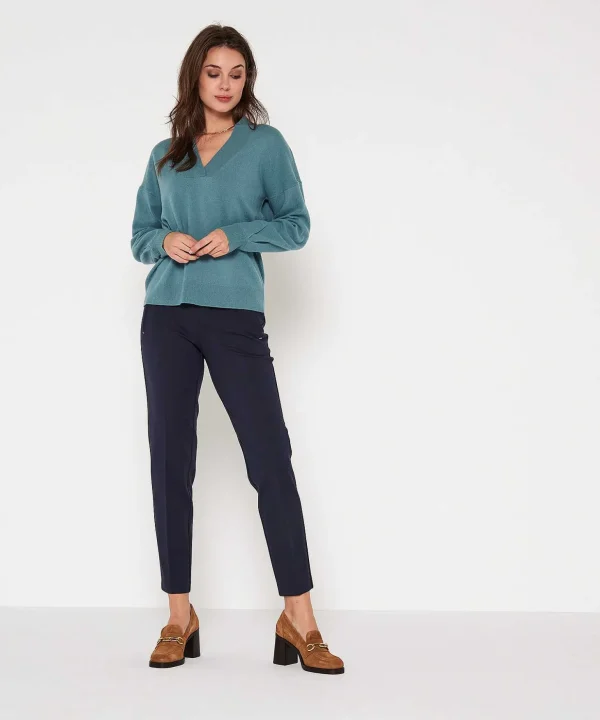 Sweater V-Neck Wool** Hot