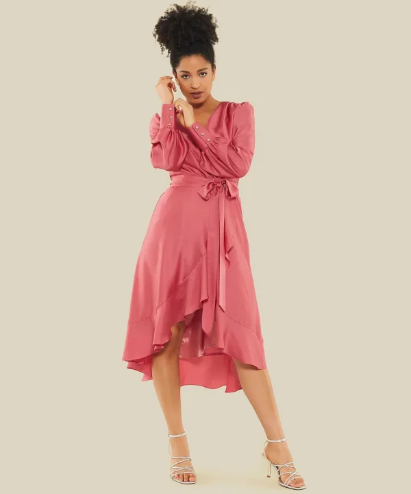 Silky Dress Volant*Swing New