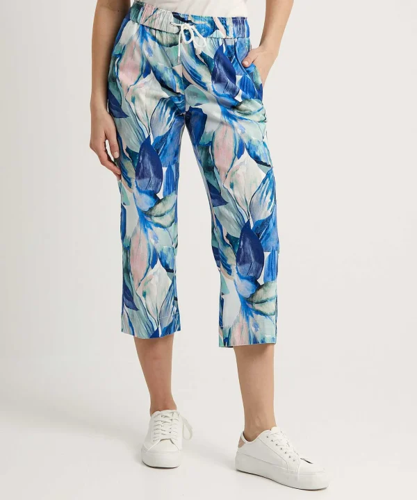 Capri Pants Leaf Print Pia Wide Leg*TONI Store