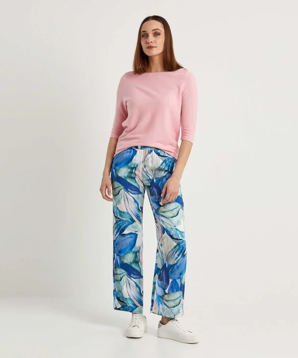 Silky Palazzo Pants Leaves Summer*TONI Store
