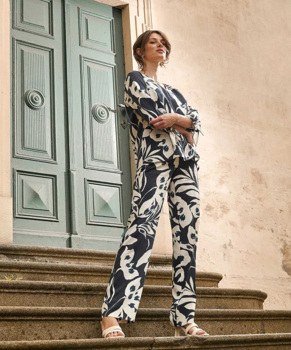 Wide Leg Pants Floral Print Luisa Beauty*TONI Flash Sale