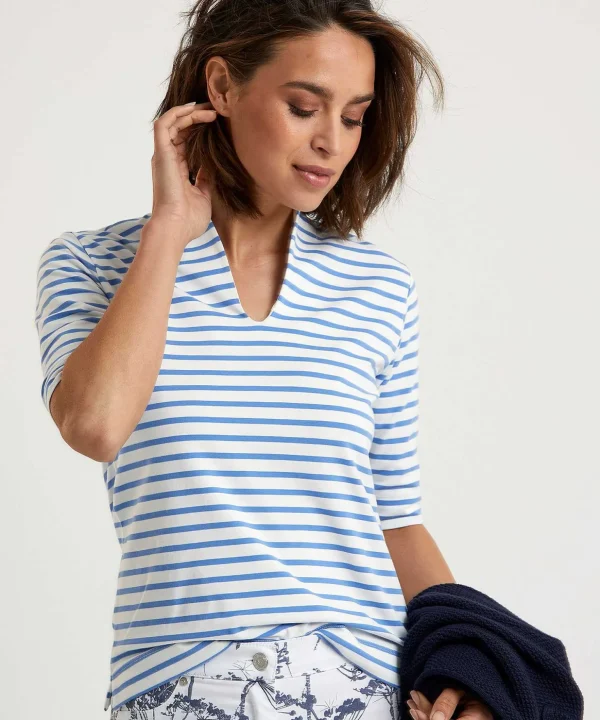 Tulip Shirt Short Sleeve Breton Stripe** Best Sale