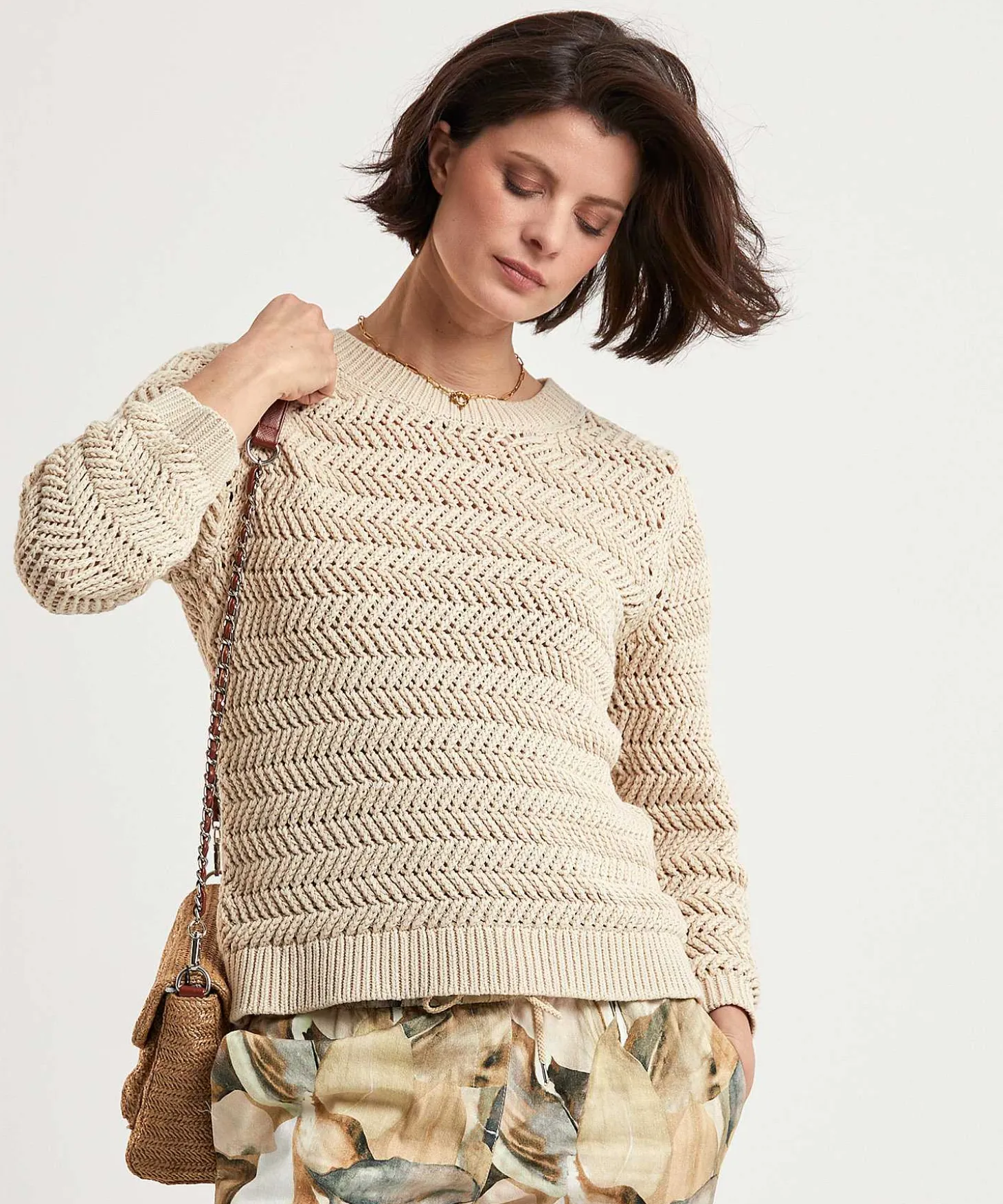zigzag_openwork_sweater_2.webp Zigzag Openwork Sweater** Best Sale